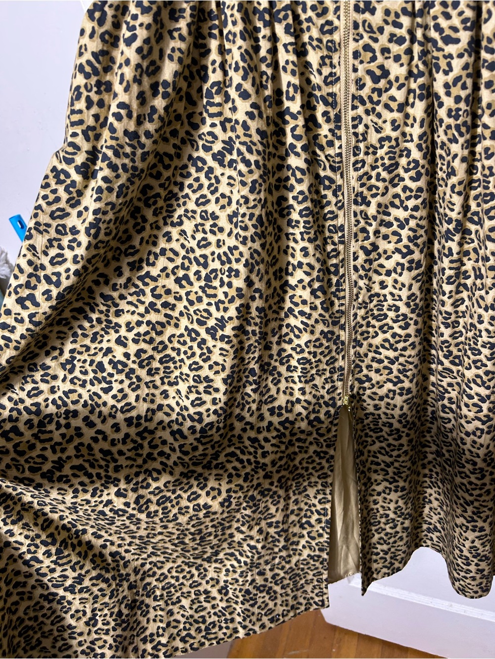 Anthropologie the tommie cap sleeve smocked leopard print zip midi dress S - Picture 5 of 9